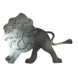 Vintage NWT Sterling Silver Lion Brooch or Pendant King Of The Jungle K. Enewold